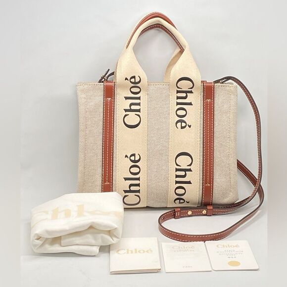 Chloe Small Woody Canvas Tote Bag - Picture 1 of 13
